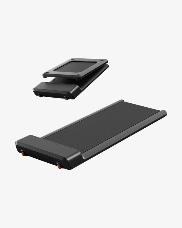 WalkingPad A1 Pro folding treadmill shown open and folded on a grey background for UK home fitness